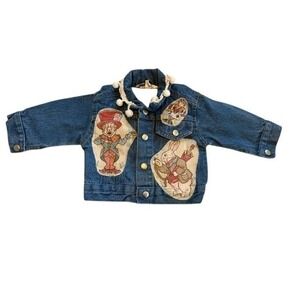 Vintage Tangled Alice in Wonderland Denim Jacket Kids Mad Hatter 9-12 Months